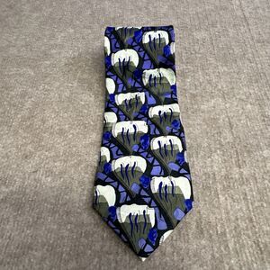 J Garcia Necktie Duck‎ Worm Alarm Collection 14 Silk Purple Gray Abstract Jerry